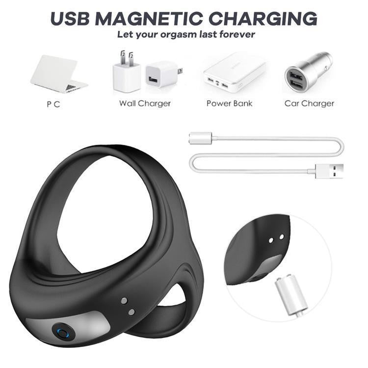 Extremely Mute Vibrating Magnetic Charging Flexible Cock Ring