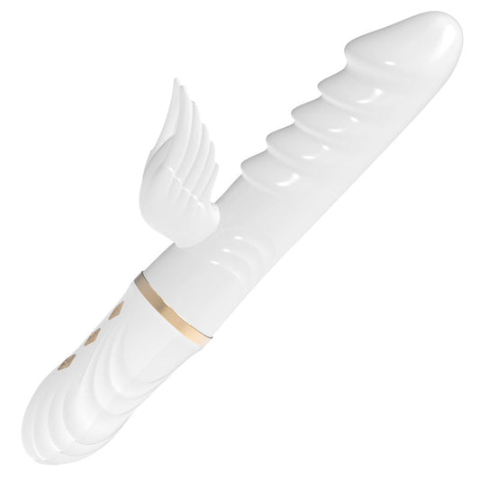 Angel Wings Soft Silicone Telescopic Dildo Clitoral Stimulator