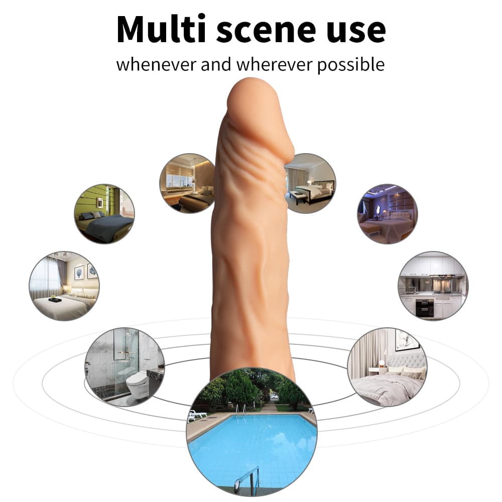 Super Realistic Silica Gel Flexible Dildo With Scrotum