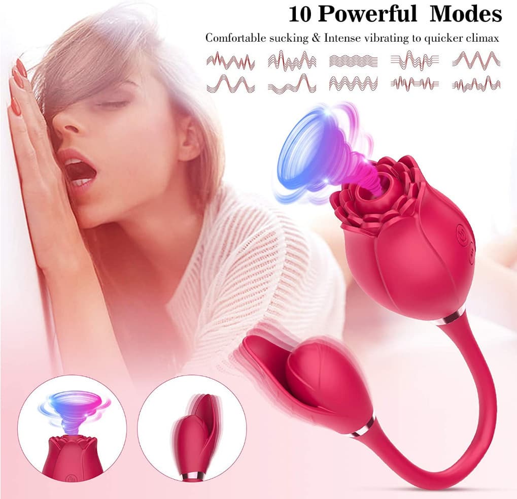 Flower And Leaf Shape Female Orgasms Sucking Vibrator