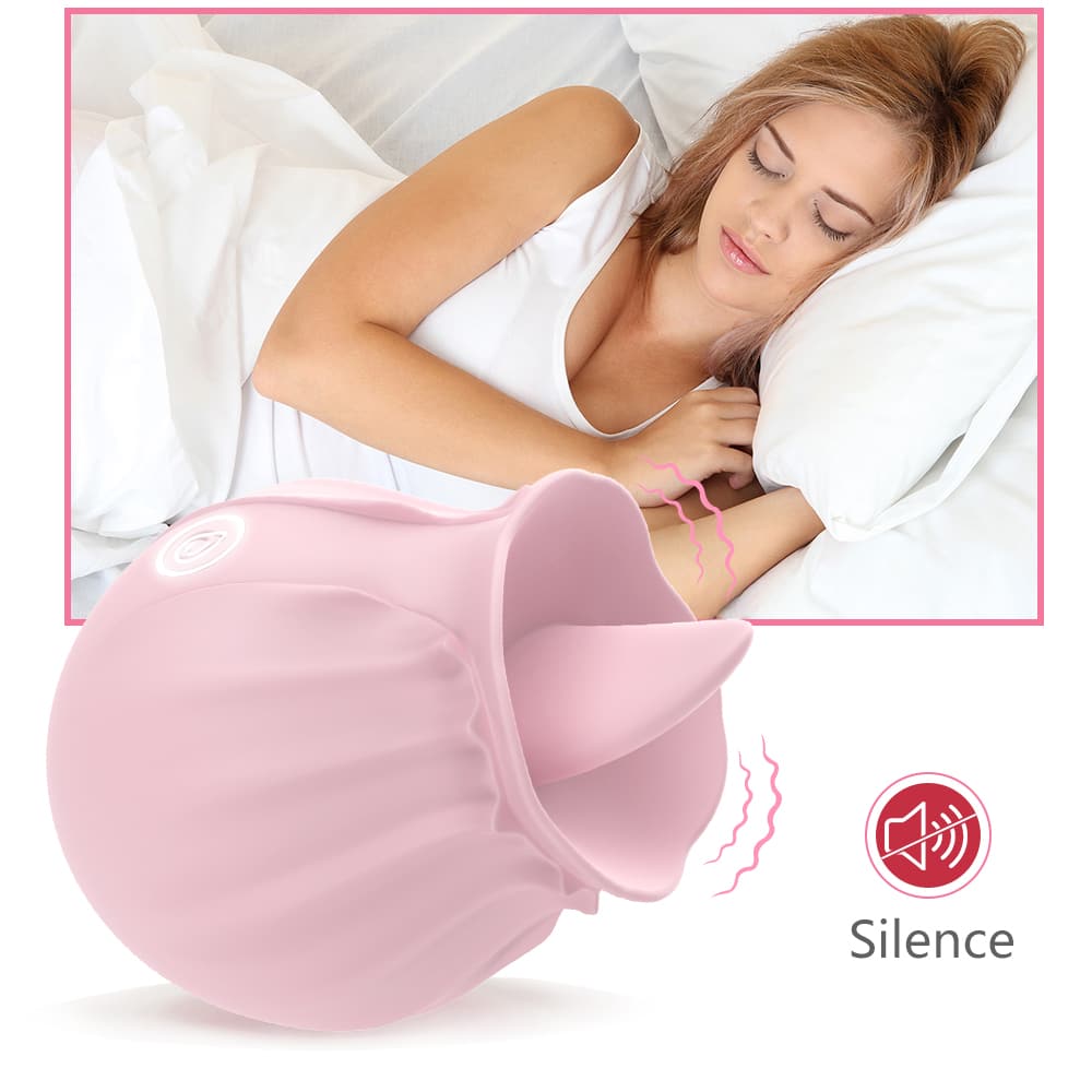 Elegant Rose Type Pocket Size Tongue Licking Vibrator