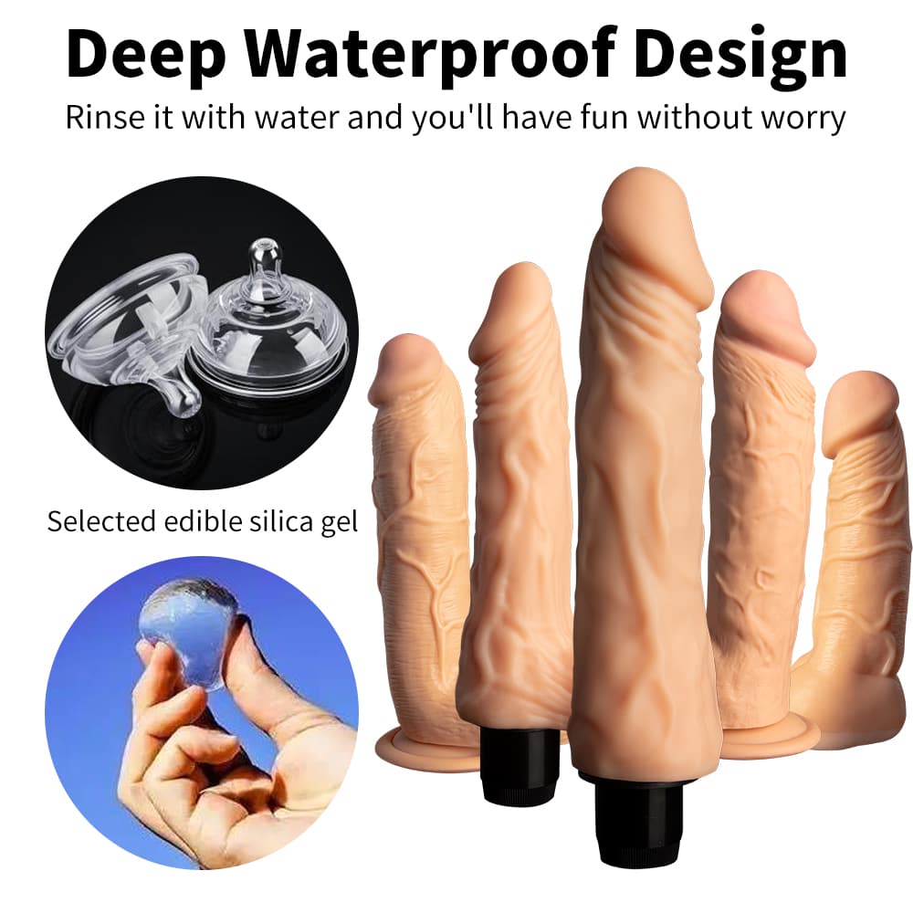 Super Realistic Silica Gel Flexible Dildo With Scrotum