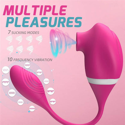 Sucking And Pulsed Vibrating Dual Pleasures Sex Toy