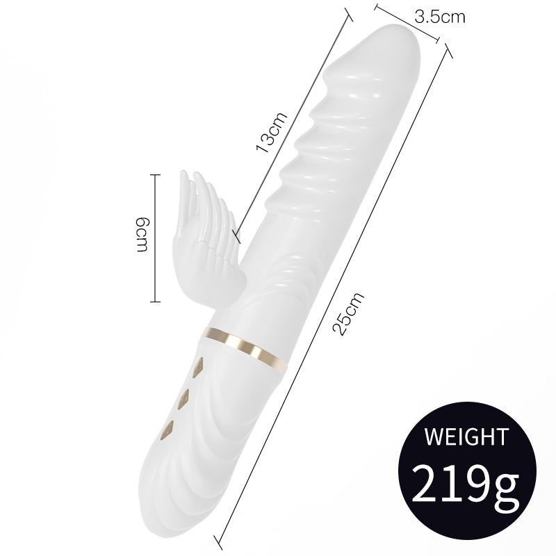 Angel Wings Soft Silicone Telescopic Dildo Clitoral Stimulator