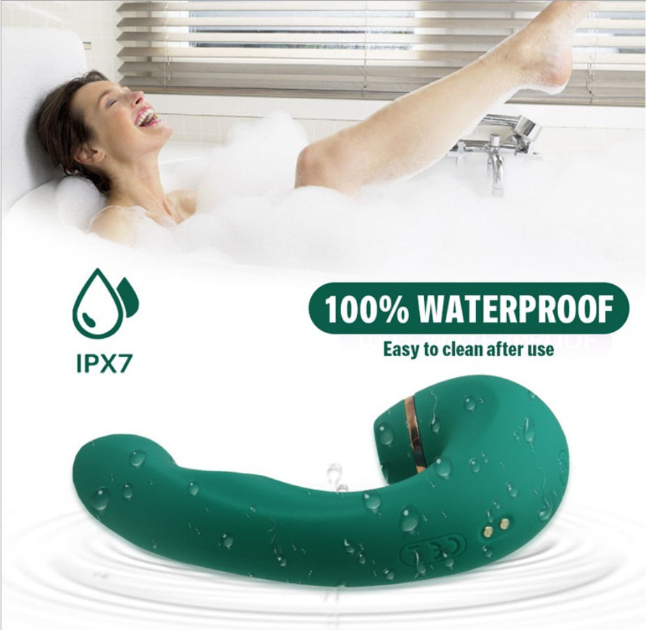 Green Emerald Strong Pulsating Vibrating Sucking Stimulator