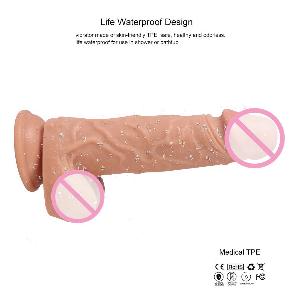 Remote Controlled Powerful Vibrating TPE Material Dildo