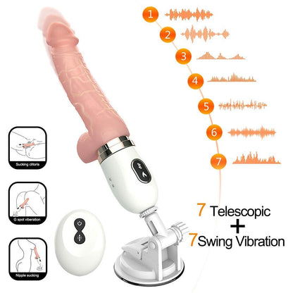 Rotation Swing Telescopic Thrusting Vibrating Dildo