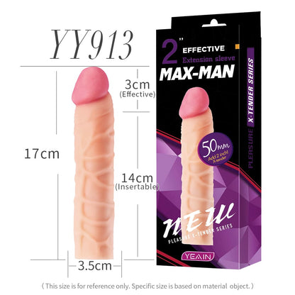 Soft Silicone Light Skin Colour Penis Extension Sleeve