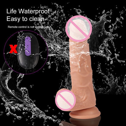 Remote Controlled Powerful Vibrating TPE Material Dildo