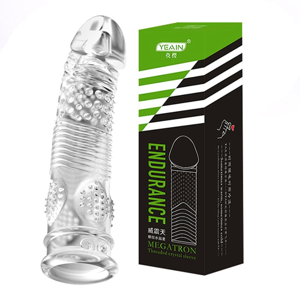 Reusable Transparent TPE Vagina Stimulating Penis Sleeve