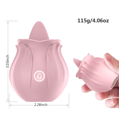 Elegant Rose Type Pocket Size Tongue Licking Vibrator